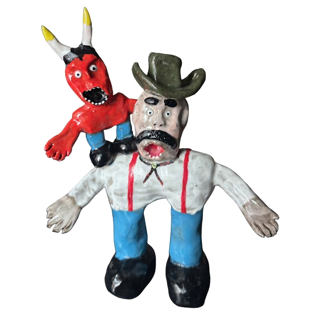 Cowboy figure with red devil